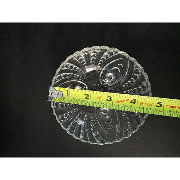 Set Of 5 Vintage Anchor Hocking Burple Bubble Clear Pressed Glass Dessert Bowls - Picture 4 of 4